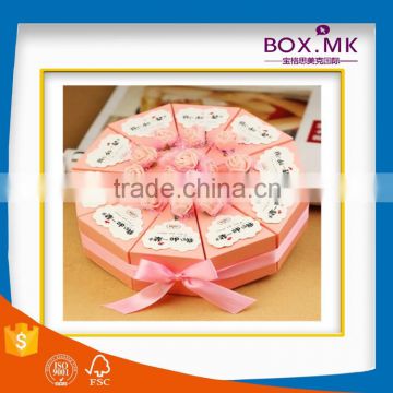 Wholesale High Quality Hot Sale Fashion Design Pink Ribbon Wedding Paper Favor Box