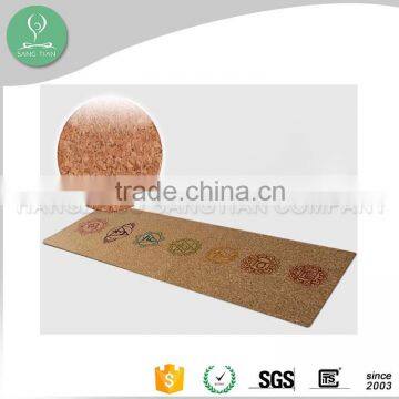 Custom printing available cork washable yoga mat anti slip mat for yoga