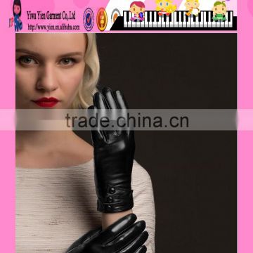 2016 Summer Black Leather Gloves Good Quality Black Leather Gloves