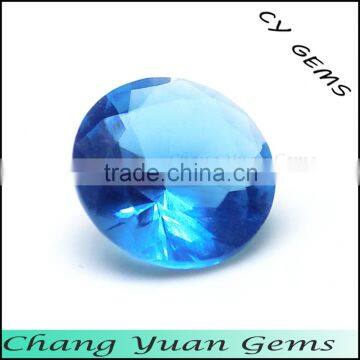 Round shape sky blue color glass