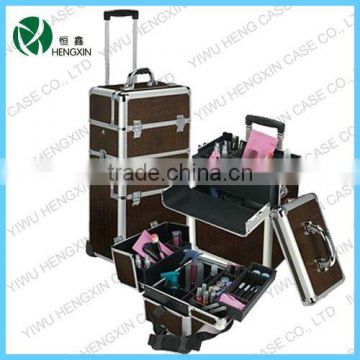 chocolate gator professional rolling makeup case,beauty trolley case