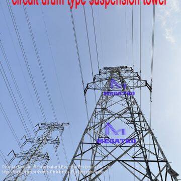 MEGATRO 220KV transmission line SZ2 double circuit drum type suspension tower