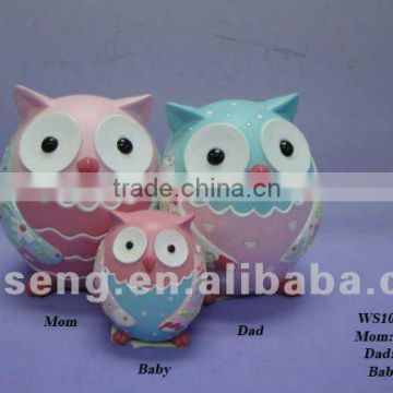 Good Quality Polyresin Owl Family Decoration