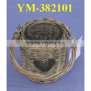 Wicker Candle Holder with Heart