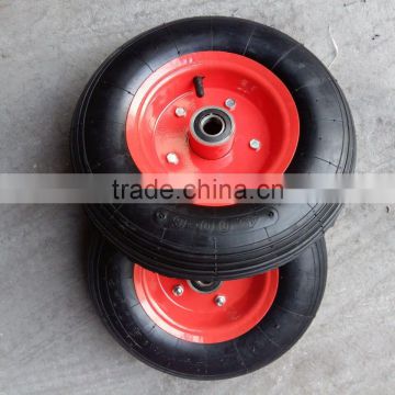 High quality rubber wheel 4.00-6 with carbon steel bearing