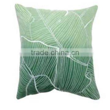 Solid Color with All Over Embroidered Leaves Cushion Cover