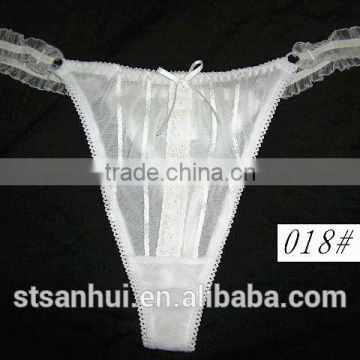 Transparent panties ladies plain white g-strings wholesale from China