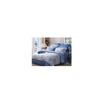 Blue Globe Floral Bedding Sets 4 Pieces , Duvet Covers Sets for Home