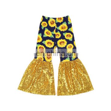 Girl Sunflower Flare Pants Boutique Bell Bottom Pants