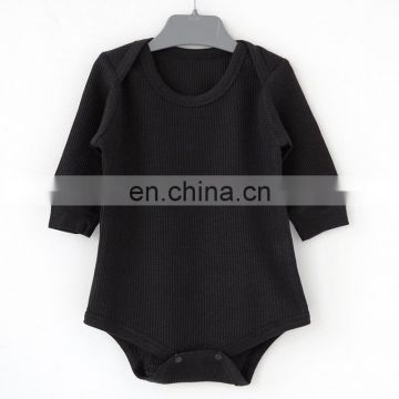 newborn waffle cotton blank romper long sleeve onesie custom baby jumpsuit romper