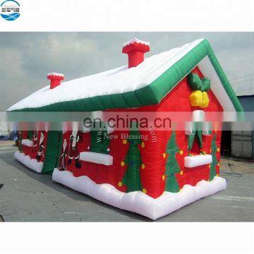 Hot selling new high quality christmas theme inflatable hut tent/ santa workshop for holiday event
