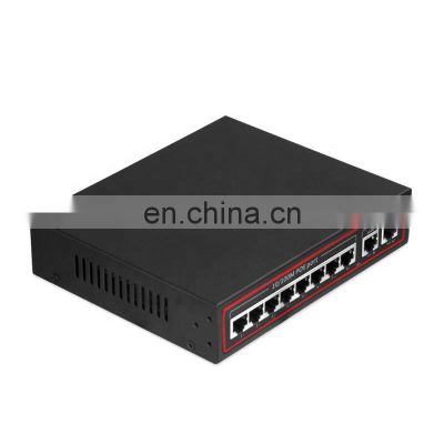 8 Ports 10/100m POE Switch With 2 Uplink 1000m Outdoor Poe Switch 8 Port