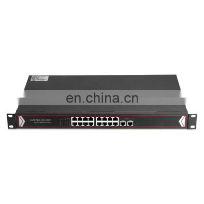 380W OEM 16 Port 100Mbs POE Switch 2 Port 1000M Network for IP Camera