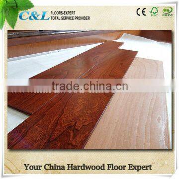 High quality UV lacquered distressed engineered elm wood flooring