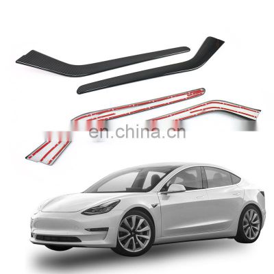 Carbon Car Interior For Tesla Center Console Side Trim Strips Carbon Fiber Interior Trims Model 3 Accessories Protective