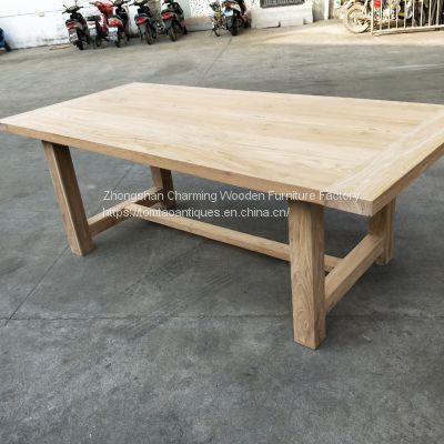 solid elmwood dining table,cross legs