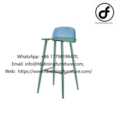 Translucent backrest plastic high bar chair