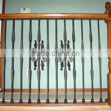 Iron Handrail Steel Straight Indoor Staircase