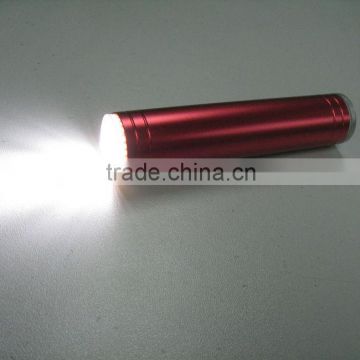Cylindrical rechargeable power bank with flashing function for smartphone, PB005