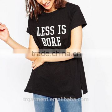 Blank black women t-shirt dress design clothes summer lady apparel supplier