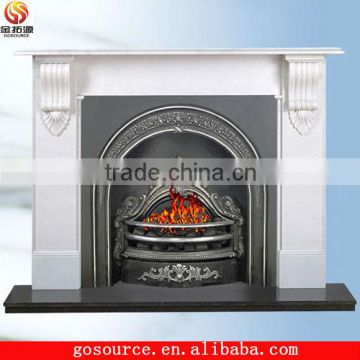 white color marble fireplace mantel