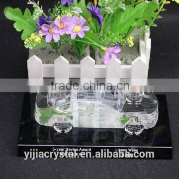 Factory directly sale wholesale price clearly 3D Crystal car model with base togther for wedding souvenir office decoration gift