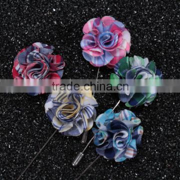 Silk flower brooch and fabric poppy flower lapel pin for dress