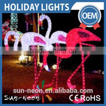 High Quality Flamingo Sculpture Led 3d Motif Light Animal Holiday Decoration Lighting