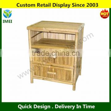 Natural Bamboo Nightstand with 2 Drawers and Shelf YM5-1434
