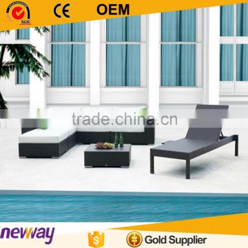 Hot sale SGS outdoor furniture latest design sofa set sectional sofa with sun lounger