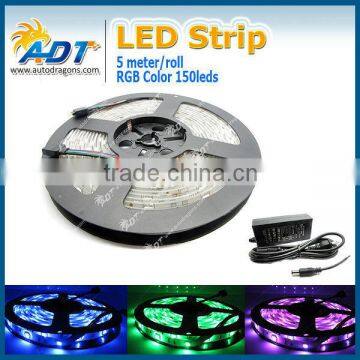 2016 Hot Waterproof 12V 5M flexible 5M 150 RGB 5050 led strips auto 5m for cars