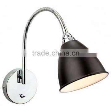 Factory price hot sale the lighting collection bari modern black and chrome wall light with switch