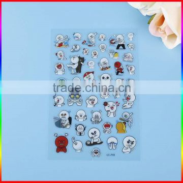 cartoon pantone printed clear pvc decals sticker manufacturer