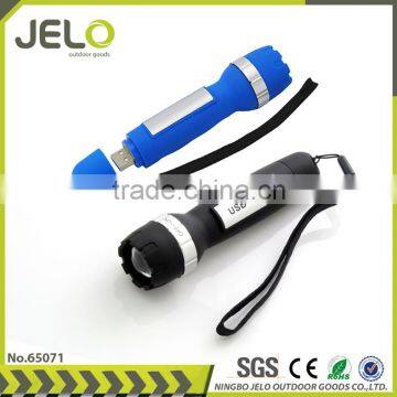 Ningbo JELO Promotion Super Bright 1LED USB Torch Gift Flashlight Rubber Soft Touch