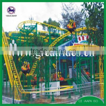 amusement attraction spinning roller coaster