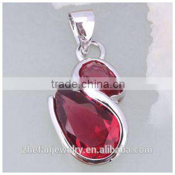 Wholesale High Quality Pear-cut CZ Fashion Pendant Necklace In Silver