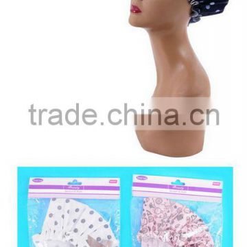 hot selling fashionable new style EVA printed satin shower cap for woman lady