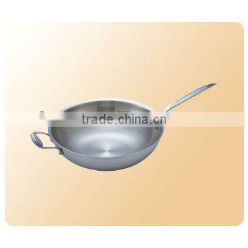 Three-ply Copper Single Handle Chinese Wok And Frying Pan