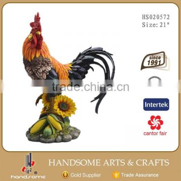 21 Inch Home Decoration Large Animal Sculpture Resin Rooster Statue