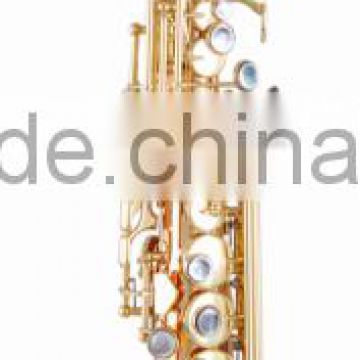 Straight type gold brass soprano saxophone
