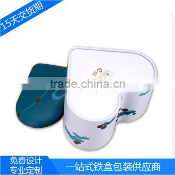 Fine heart - shaped chocolate tinplate wallet biscuits box production and processing matte iron material metal cans