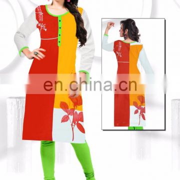 Traditional & multi- design printed rayon womans & girls wear tunic kurits & garments
