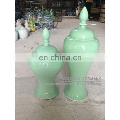 Tall Chinese Hand Maded Ceramic Porcelain Temple Jar Lots Of Color Available
