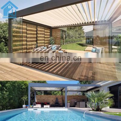 Modern Design Aluminium Frame Terrace Waterproof Metal Garden Decorative Pergola electric aluminum pergola louver