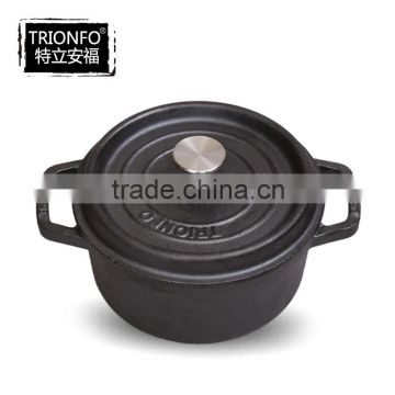 Round cast iron pre-seasoned pot manufacturer china