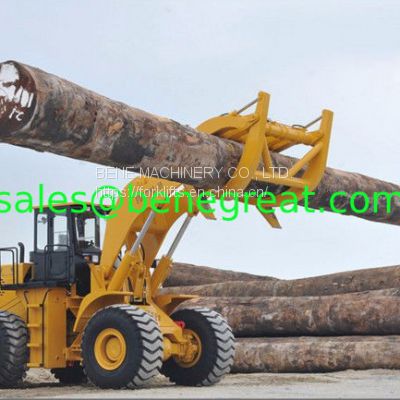 BENE 10ton to 12ton wheel loader log loader 10ton/12ton wheel loader with log grapples for logs handling