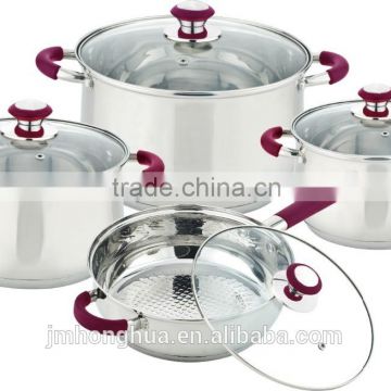8PCS stainless steel tempered glass lids for cookware