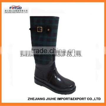 2014 last black rubber rain boots for women with high quality