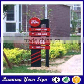 Wholesale Custom Red Wooden Road Sign Standing