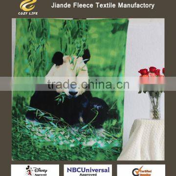 "Panda" Animal Printing Polar Fleece Blanket 100 polyester baby kids children pet travel hotel beach throw factory China